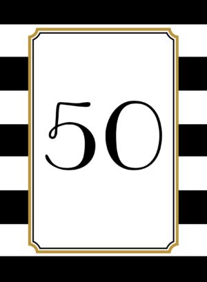 Black and White Striped table numbers