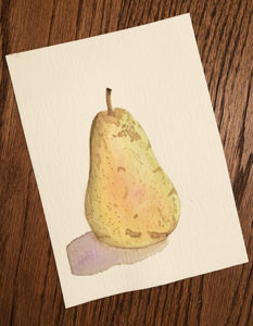 Sample of watercolor pear