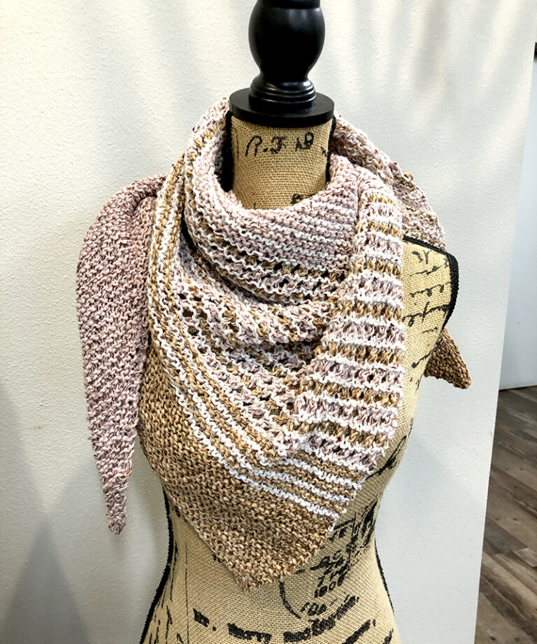 Triangle shawl which can be used for a scarf as well.