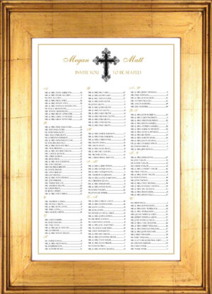 Cross seating chart design for a wedding