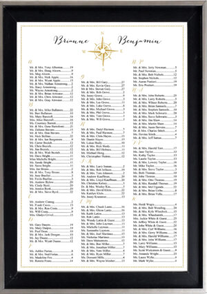 Nautical seating chart for wedding or event