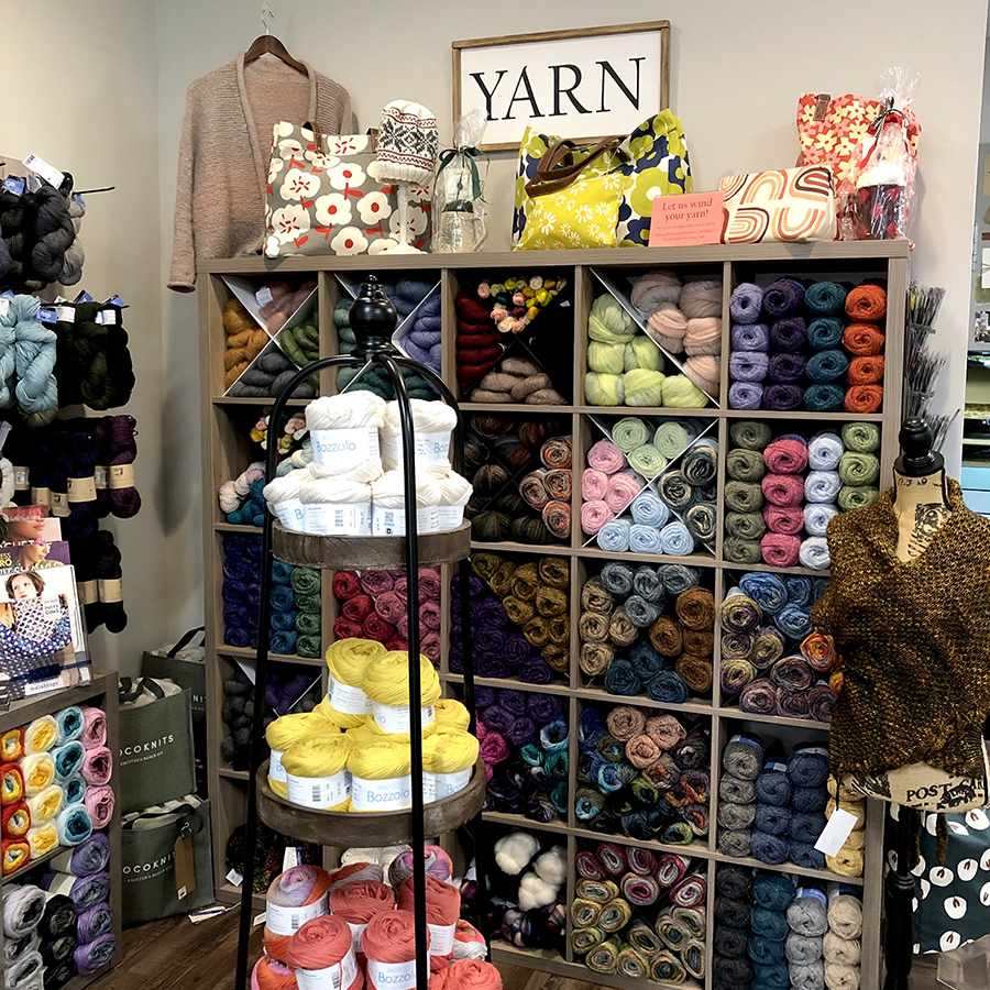 Photo of the yarn section at Paper Habit