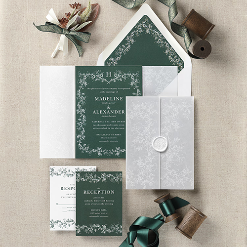 Regency Floral wedding invitation