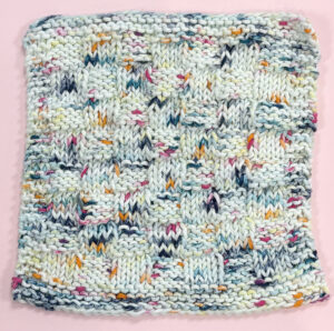 Basketweave washcloth sample
